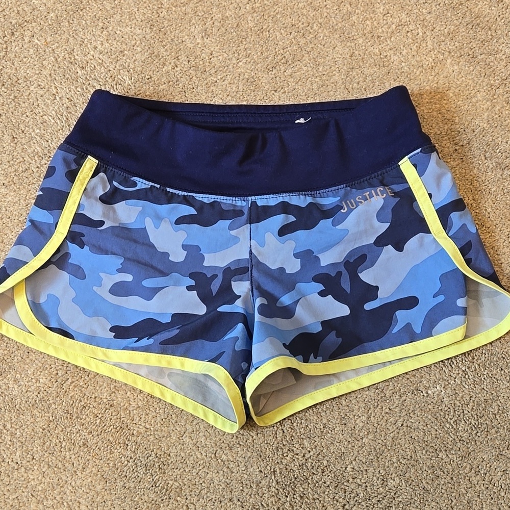 Justice Active Blue Camo Shorts